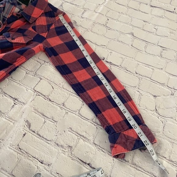 Rails Pink and Purple Plaid Flannel Button Up Collared Shirt Top XS - Picture 9 of 11